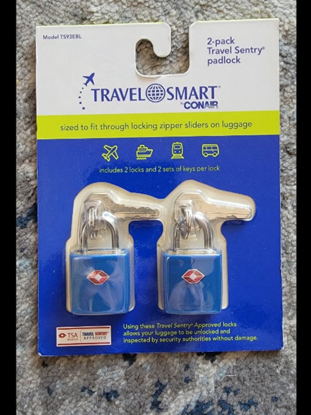 Travel Smart Travel Sentry Padlock 2-Pack Sealed